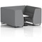 Brixworth 6 Seater Booth with Table, Black Legs, White/Black Table, Synergy Fabric, Partner Panels And Sofa