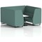 Brixworth 6 Seater Booth with Table, Black Legs, White/Black Table, Sumi Fabric, Handa Panels And Sofa