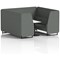 Brixworth 6 Seater Booth with Table, Black Legs, White/Black Table, Sumi Fabric, Kobe Panels And Sofa