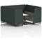Brixworth 6 Seater Booth with Table, Black Legs, White/Black Table, Rivet Fabric, Charcoal Panels And Vitreous Sofa