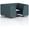 Brixworth 6 Seater Booth with Table, Black Legs, White/Black Table, X2 Fabric, Polygon Panels And Calculus Sofa