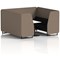 Brixworth 6 Seater Booth with Table, Black Legs, White/Black Table, X2 Fabric, Theory Panels And Diameter Sofa