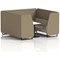 Brixworth 6 Seater Booth with Table, Black Legs, White/Black Table, Main Line Flax Fabric, Bank Panels And Upminster Sofa