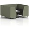Brixworth 6 Seater Booth with Table, Black Legs, White/Black Table, Main Line Flax Fabric, Monument Panels And Temple Sofa
