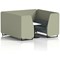 Brixworth 6 Seater Booth with Table, Black Legs, White/Black Table, Main Line Flax Fabric, Newbury Panels And Westminster Sofa