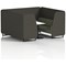 Brixworth 6 Seater Booth with Table, Black Legs, White/Black Table, Main Line Flax Fabric, Temple Panels And Monument Sofa