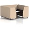 Brixworth 6 Seater Booth with Table, Black Legs, White/Black Table, Synergy Fabric, Affix Panels And Wed Sofa