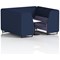 Brixworth 6 Seater Booth with Table, Black Legs, White/Black Table, Synergy Fabric, Alike Panels And Order Sofa
