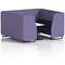 Brixworth 6 Seater Booth with Table, Black Legs, White/Black Table, Synergy Fabric, Order Panels And Alike Sofa