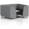 Brixworth 6 Seater Booth with Table, Black Legs, White/Black Table, Synergy Fabric, Partner Panels And Mix Sofa