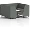 Brixworth 6 Seater Booth with Table, Black Legs, White/Black Table, Sumi Fabric, Kobe Panels And Tokyo Sofa