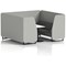 Brixworth 6 Seater Booth with Table, Black Legs, White/Black Table, Sumi Fabric, Tokyo Panels And Kobe Sofa