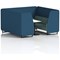 Brixworth 6 Seater Booth with Table, Black Legs, White/Black Table, Sumi Fabric, Uto Panels And Handa Sofa