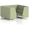 Brixworth 6 Seater Booth, White Legs, Rivet Fabric, Burnish Panels And Sofa