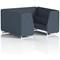 Brixworth 6 Seater Booth, White Legs, Rivet Fabric, Crucible Panels And Sofa