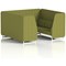 Brixworth 6 Seater Booth, White Legs, Rivet Fabric, Olive Panels And Sofa