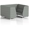 Brixworth 6 Seater Booth, White Legs, Rivet Fabric, Prime Panels And Sofa