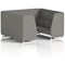 Brixworth 6 Seater Booth, White Legs, X2 Fabric, Number Panels And Sofa