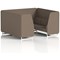 Brixworth 6 Seater Booth, White Legs, X2 Fabric, Theory Panels And Sofa