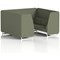Brixworth 6 Seater Booth, White Legs, Main Line Flax Fabric, Monument Panels And Sofa