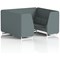 Brixworth 6 Seater Booth, White Legs, Main Line Flax Fabric, Westminster Panels And Sofa