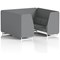 Brixworth 6 Seater Booth, White Legs, Synergy Fabric, Partner Panels And Sofa