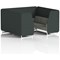 Brixworth 6 Seater Booth, White Legs, Rivet Fabric, Charcoal Panels And Vitreous Sofa