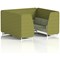 Brixworth 6 Seater Booth, White Legs, Rivet Fabric, Olive Panels And Burnish Sofa