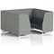 Brixworth 6 Seater Booth, White Legs, Rivet Fabric, Prime Panels And Crucible Sofa