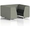 Brixworth 6 Seater Booth, White Legs, Rivet Fabric, Vitreous Panels And Charcoal Sofa