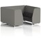 Brixworth 6 Seater Booth, White Legs, X2 Fabric, Number Panels And Arithmetic Sofa