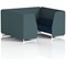 Brixworth 6 Seater Booth, White Legs, X2 Fabric, Polygon Panels And Calculus Sofa