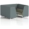 Brixworth 6 Seater Booth, White Legs, Main Line Flax Fabric, Westminster Panels And Newbury Sofa