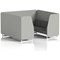 Brixworth 6 Seater Booth, White Legs, Sumi Fabric, Tokyo Panels And Kobe Sofa