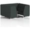 Brixworth 6 Seater Booth with Table, White Legs, Black/Silver Table, Rivet Fabric, Charcoal Panels And Sofa
