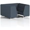 Brixworth 6 Seater Booth with Table, White Legs, Black/Silver Table, Rivet Fabric, Crucible Panels And Sofa