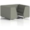 Brixworth 6 Seater Booth with Table, White Legs, Black/Silver Table, Rivet Fabric, Vitreous Panels And Sofa