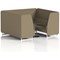 Brixworth 6 Seater Booth with Table, White Legs, Black/Silver Table, Main Line Flax Fabric, Bank Panels And Sofa