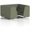 Brixworth 6 Seater Booth with Table, White Legs, Black/Silver Table, Main Line Flax Fabric, Monument Panels And Sofa