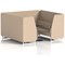 Brixworth 6 Seater Booth with Table, White Legs, Black/Silver Table, Synergy Fabric, Affix Panels And Sofa