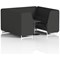Brixworth 6 Seater Booth with Table, White Legs, Black/Silver Table, Synergy Fabric, Mix Panels And Sofa