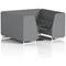 Brixworth 6 Seater Booth with Table, White Legs, Black/Silver Table, Synergy Fabric, Partner Panels And Sofa
