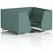 Brixworth 6 Seater Booth with Table, White Legs, Black/Silver Table, Sumi Fabric, Handa Panels And Sofa
