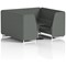 Brixworth 6 Seater Booth with Table, White Legs, Black/Silver Table, Sumi Fabric, Kobe Panels And Sofa