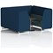 Brixworth 6 Seater Booth with Table, White Legs, Black/Silver Table, X2 Fabric, Calculus Panels And Polygon Sofa
