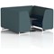 Brixworth 6 Seater Booth with Table, White Legs, Black/Silver Table, X2 Fabric, Polygon Panels And Calculus Sofa