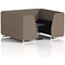 Brixworth 6 Seater Booth with Table, White Legs, Black/Silver Table, X2 Fabric, Theory Panels And Diameter Sofa