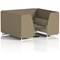 Brixworth 6 Seater Booth with Table, White Legs, Black/Silver Table, Main Line Flax Fabric, Bank Panels And Upminster Sofa
