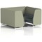 Brixworth 6 Seater Booth with Table, White Legs, Black/Silver Table, Main Line Flax Fabric, Newbury Panels And Westminster Sofa