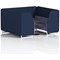 Brixworth 6 Seater Booth with Table, White Legs, Black/Silver Table, Synergy Fabric, Alike Panels And Order Sofa